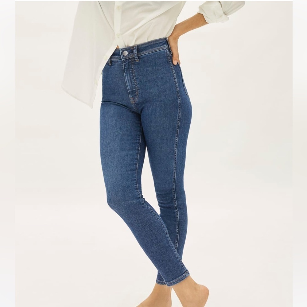 Everlane The Way High Skinny Jeans Organic Cotton Sz 26 Crop Blue